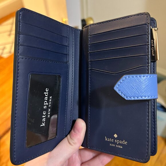 Kate Spade Blue Leather Wallet with Butterflies - Picture 3 of 3